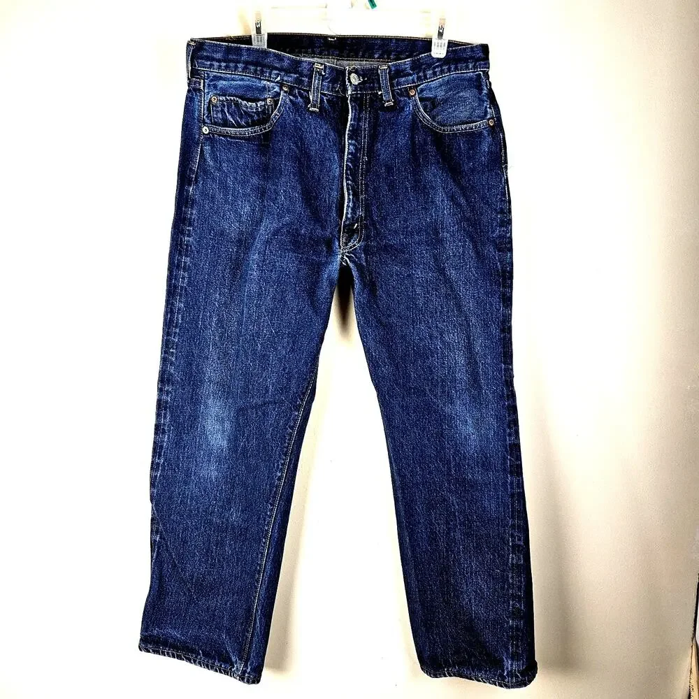 Vintage 60s Levi's 502 Jean Selvedge 36x30 FIT 36X27 Dark Rare #16 Button